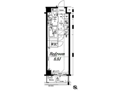 アクサス鵜の木アジールコート(1K/2階)の間取り写真