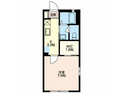 コーポサツキ(1K/1階)の間取り写真