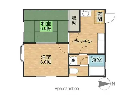 メゾンエリアI(2K/1階)の間取り写真