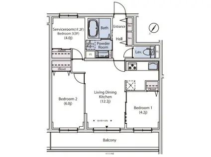 WEAVE BASE -HEIWADAI 平和台(2SLDK/2階)の間取り写真
