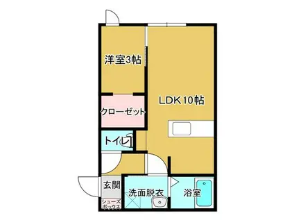 ベル シエル(1LDK/1階)の間取り写真