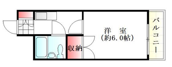 CALM楠木参番館(1K/4階)の間取り写真