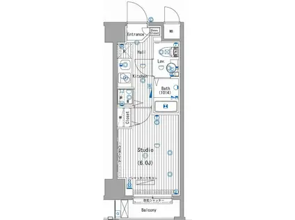 ガーラ・シティ川崎(1K/1階)の間取り写真