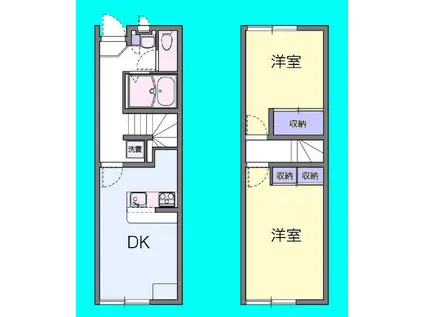 HAPPY(2DK/1階)の間取り写真