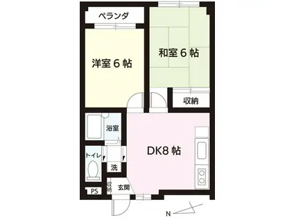 メゾン・ヤマザキ(2DK/3階)の間取り写真