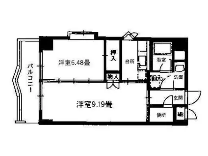 ベルメゾン(2K/6階)の間取り写真
