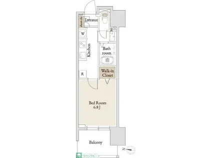 BLESS亀戸(1K/19階)の間取り写真