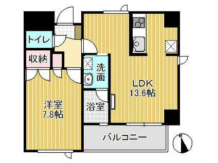 グレインハウス千代(1LDK/2階)の間取り写真