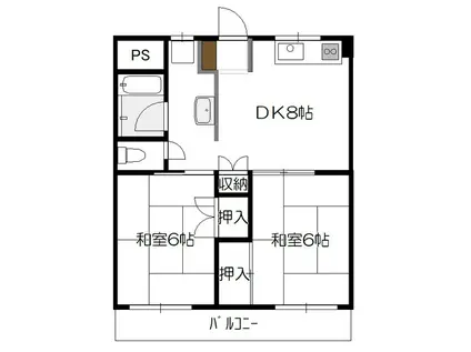 田中第一ビル(2DK/4階)の間取り写真