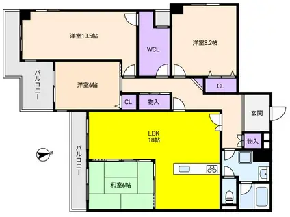 リブレ西蔵(4LDK/4階)の間取り写真