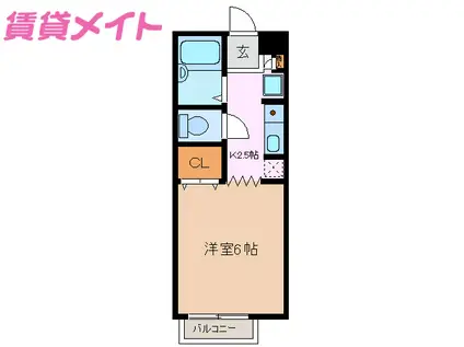 エポックエゲ6(1K/1階)の間取り写真
