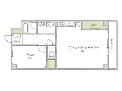 シャトーツチヤ(1LDK/3階)の間取り写真