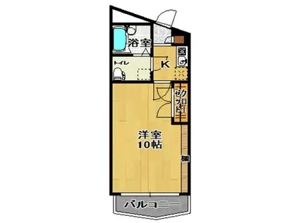 郡中アーバンタイム(1K/6階)の間取り写真