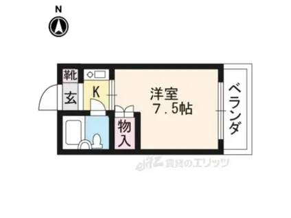 ノアーズアークⅡ(1K/3階)の間取り写真