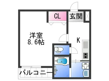 フジパレス和歌山黒田III番館(1K/3階)の間取り写真