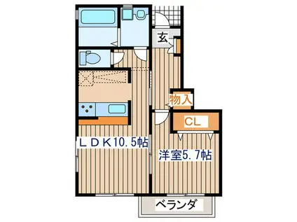 メゾンセゾンB(1LDK/1階)の間取り写真