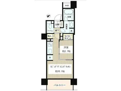 パークホームズ目黒リバーサイドアーバンレジデンス(1LDK/13階)の間取り写真