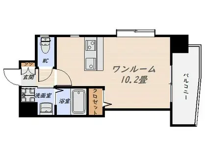 コスモガーデン鴨池(ワンルーム/8階)の間取り写真