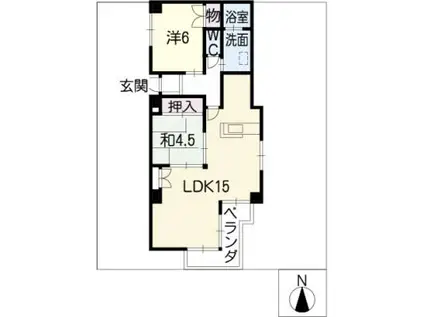 グレイス香南(2LDK/3階)の間取り写真