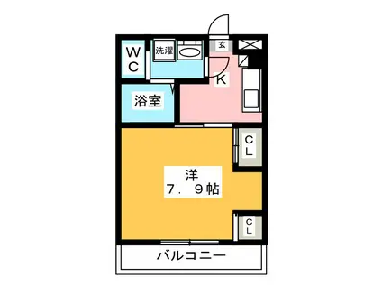 モンレーヴ周船寺(1K/1階)の間取り写真