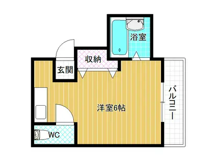 ハイローズ北花田(ワンルーム/3階)の間取り写真