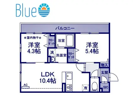 アルセニ二俣川・ヒラソル二俣川 アルセニ二俣川(2LDK/2階)の間取り写真