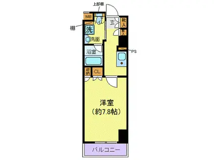 FEEL A渋谷(1K/4階)の間取り写真
