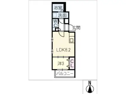 リブレコート太閤通(1LDK/1階)の間取り写真