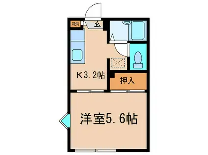 エステート稲荷台(1K/2階)の間取り写真