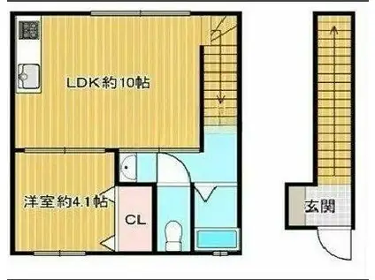 GRAND PRIX MAISON B棟(1LDK/2階)の間取り写真