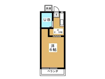 バロン野沢(1K/2階)の間取り写真