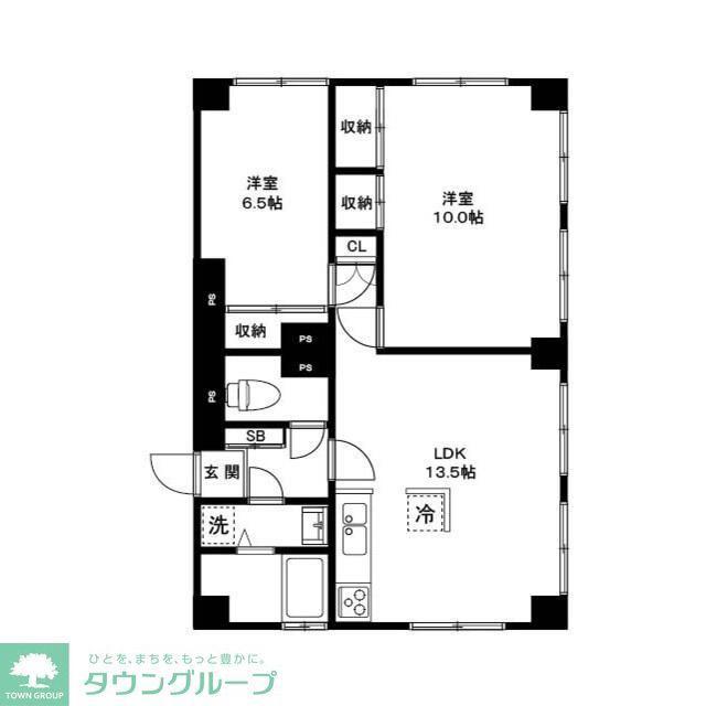 パセオモリ(2LDK/1階)の間取り写真