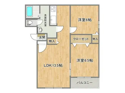 ヒーローマンション・セージ(2LDK/3階)の間取り写真