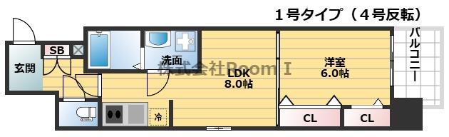 プレサンス心斎橋ニスト(1LDK/12階)の間取り写真