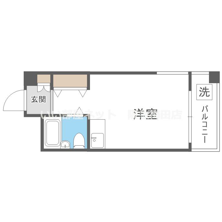 ファインクレスト江坂(ワンルーム/7階)の間取り写真
