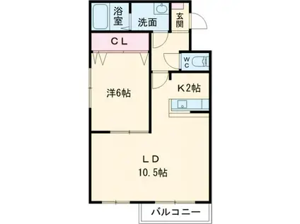 メゾン・ド・KIII(1LDK/1階)の間取り写真