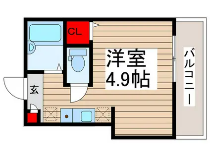 MELDIA津田沼(ワンルーム/3階)の間取り写真