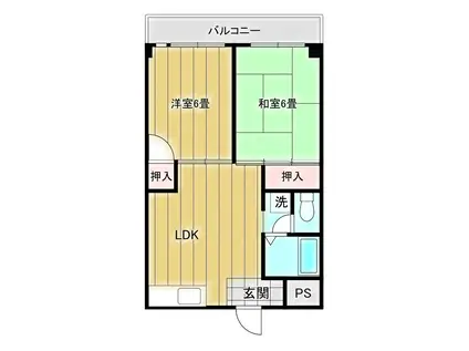 アールマンション(2LDK/1階)の間取り写真