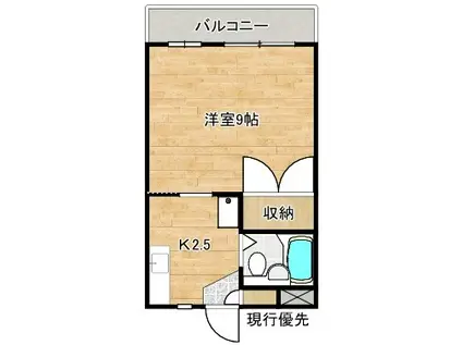 ユニヴSS(1K/3階)の間取り写真