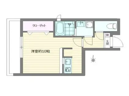 アレイム初台(ワンルーム/3階)の間取り写真