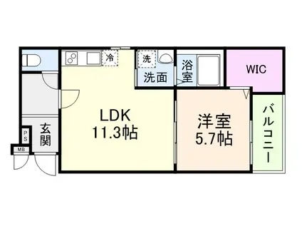 フジパレス今津中五丁目A棟(1LDK/3階)の間取り写真