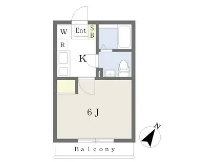GRATIA(1K/1階)の間取り写真