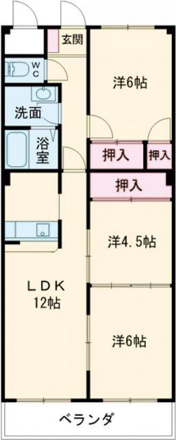 ハイツ百年(3LDK/4階)の間取り写真
