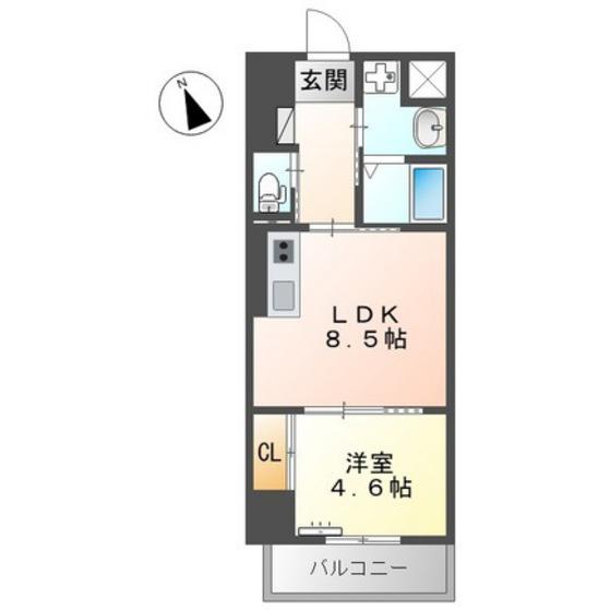 ECLOUD(1LDK/3階)の間取り写真