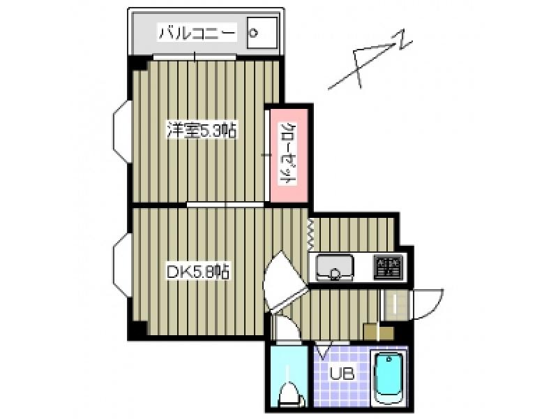 エリーナプラザ西新西(1K/1階)の間取り写真