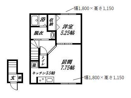 コージーコート(1LDK/2階)の間取り写真