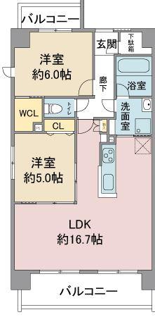 MOTTIIII(2LDK/4階)の間取り写真