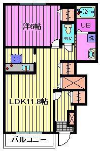 ルミナリエ(1LDK/1階)の間取り写真
