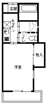 オートハイツ平塚(1K/1階)の間取り写真