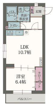 レジーナ(1LDK/4階)の間取り写真